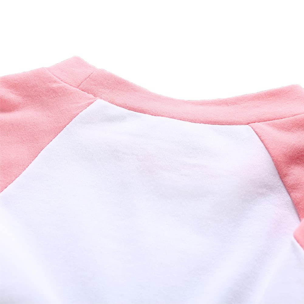 Kids Valentine'S Day Tees All You Need Is Love Red Heart T-Shirt Long Sleeve Raglan Pink Clothes 5T