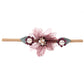 Wiwpar Gauze Flowers Headband Bead Headwear Elastic Adjustable Head Piece Girl'S Hairbands For Toddler And Childrens (Purple)