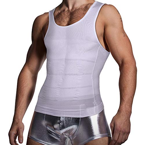 Firstfit Abs Abdomen Compression Slimming Tummy Tucker Vest, Underwear Shapewear Slim Body Shaper For Men  White (Xl)