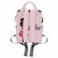 Artsadd Personalized Large Capacity Diaper Bags, Pink Little Princess Daypack Custom Name Backpack Casual Daypack Bag Nappy Bag