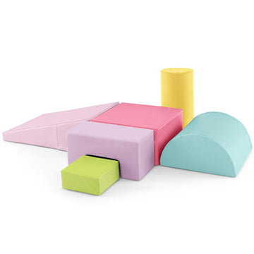 Kotek 6-Piece Climb And Crawl Foam Play Set, Soft Play Foam Blocks To Climbing, Crawling, Sliding, Indoor Playground Activity Pl