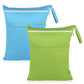 SNOWIE SOFT Baby Diapers Storage Pouches 2pcs Double Layer Zipper Diaper Storage Bag TPU Waterproof Utility Bag with Hand Strap 