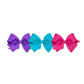 Wee Ones Girls' Small Bow 3 Pack Set Solid Grosgrain Variety Pack On A Weestay No-Slip Hair Clip - Delphinium, New Turquoise, An