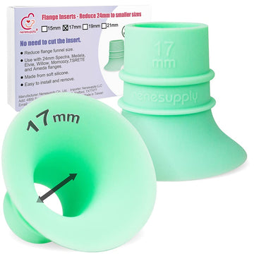 Nenesupply 2nd Generation 17mm Flange Inserts Compatible with 24mm Flange of Elvie Stride Spectra Momcozy Willow Reduce 24mm to 