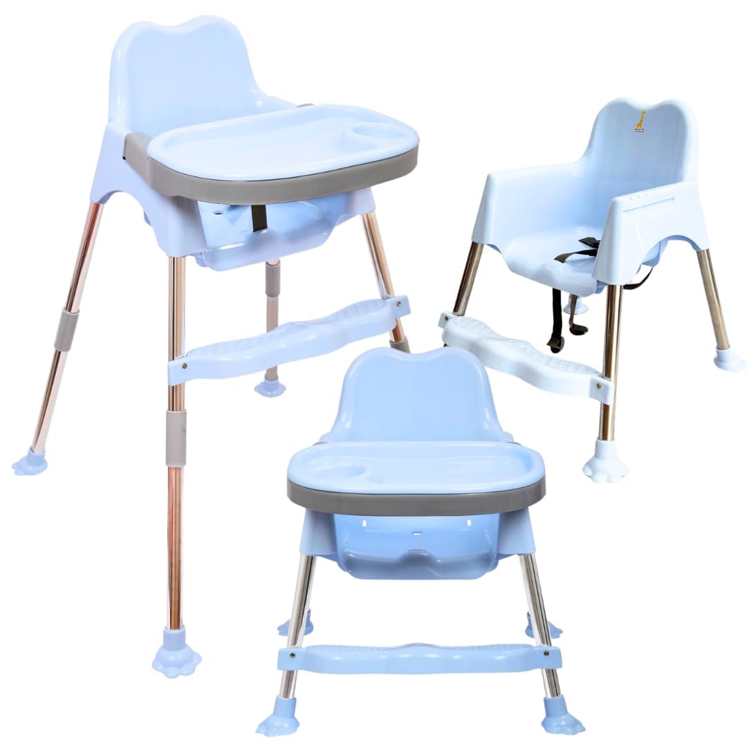 3-In-1 Convertible Baby High Chair With Tray, Adjustable Footrest & Easy Clean Design - Portable Feeding Chair For Infants & Tod