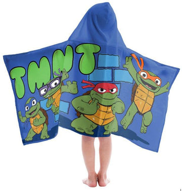 Jay Franco Nickelodeon Teenage Mutant Ninja Turtles Turtle Time Kids Bath/Pool/Beach Hooded Towel - Super Soft & Absorbent Cotto