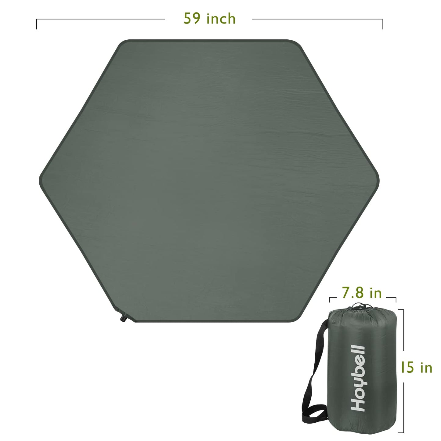 Hoybell Hexagon Playpen Mat, Compatible With Pop N Go Baby Playpen, 59 Inch Self Inflating Mattress Pad, Portable And Comfortabl