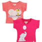 PEACH Girls 100% cotton animal printed tshirt set(PCTSHG_001_SET_45Y)