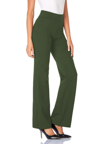 Tapata Womens 32 High Waist Stretchy Bootcut Dress Pants Tall, Petite, Regular For Office Business Casual Olive Xxl20