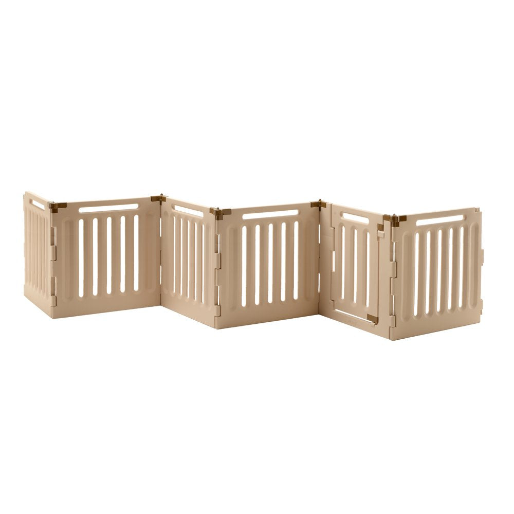 Convertible Indoor/Outdoor Pet Playpen 6 Panel Soft Tan/Mocha 63.8' X 33.1' X 36' (3 Pack)