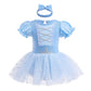 NEWEPIE Frozen Elsa Princess Costume for Baby Girls Halloween Outifts Birthday Romper Tutu Dress w/Headband