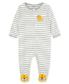 Little Me Clothes For Baby Boys' 100% Cotton Scratch-Free Tag Footed One-Piece Romper Sleeper, Little Lion, Preemie