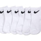 Nike Newborn Baby Socks White/Black 6 Pairs, Size 6-12 Months