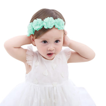 Baby Girls Headband Flower Crown Hairband Cute Summer Hair Accessories Light Green