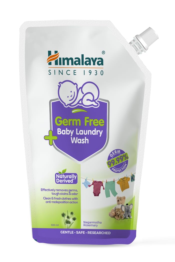 Himalaya Germ Free Baby Laundry Detergent With Plant Based Cleansers & Biodegradable Ingredients (Pouch, 500 Ml)