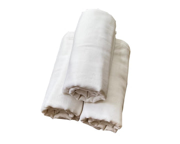 Little Sudhams Muslin Swaddle Blanket 100cmx100cm Pack of 3 (Plain White)