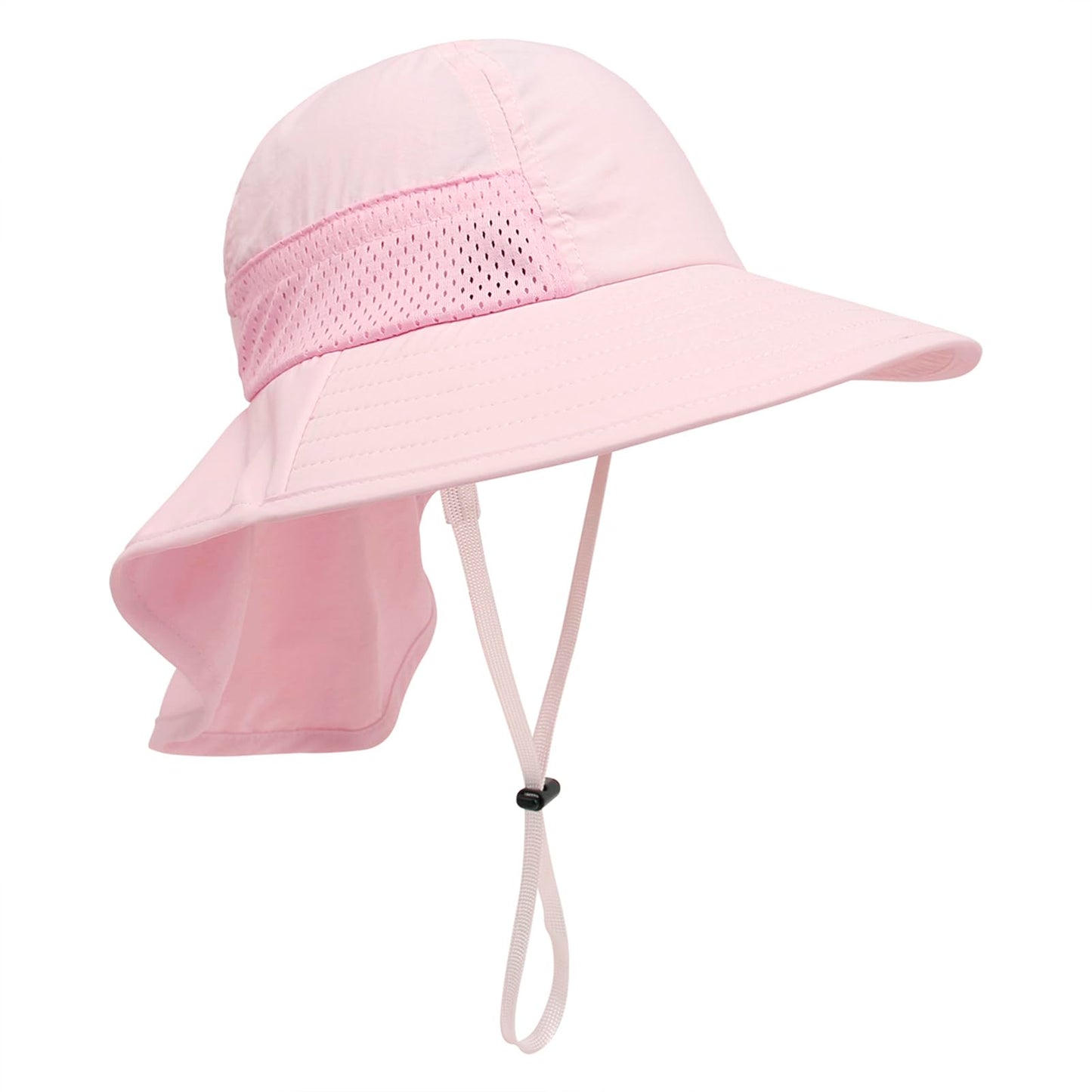 Muryobao Toddler Kids Baby Girls Boys Sun Hat Summer Upf 50+ Uv Protection Caps Wide Brim Neck Flap Beach Play Fishing Hats Pink