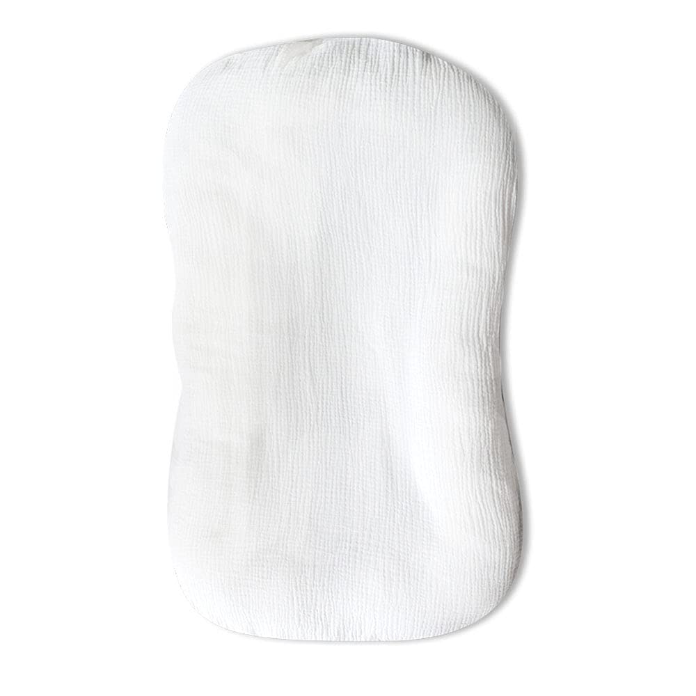 Muslin Baby Lounger Cover Soft Organic Cotton Slipcover Fits Newborn Lounger For Baby Boys And Girls (White)