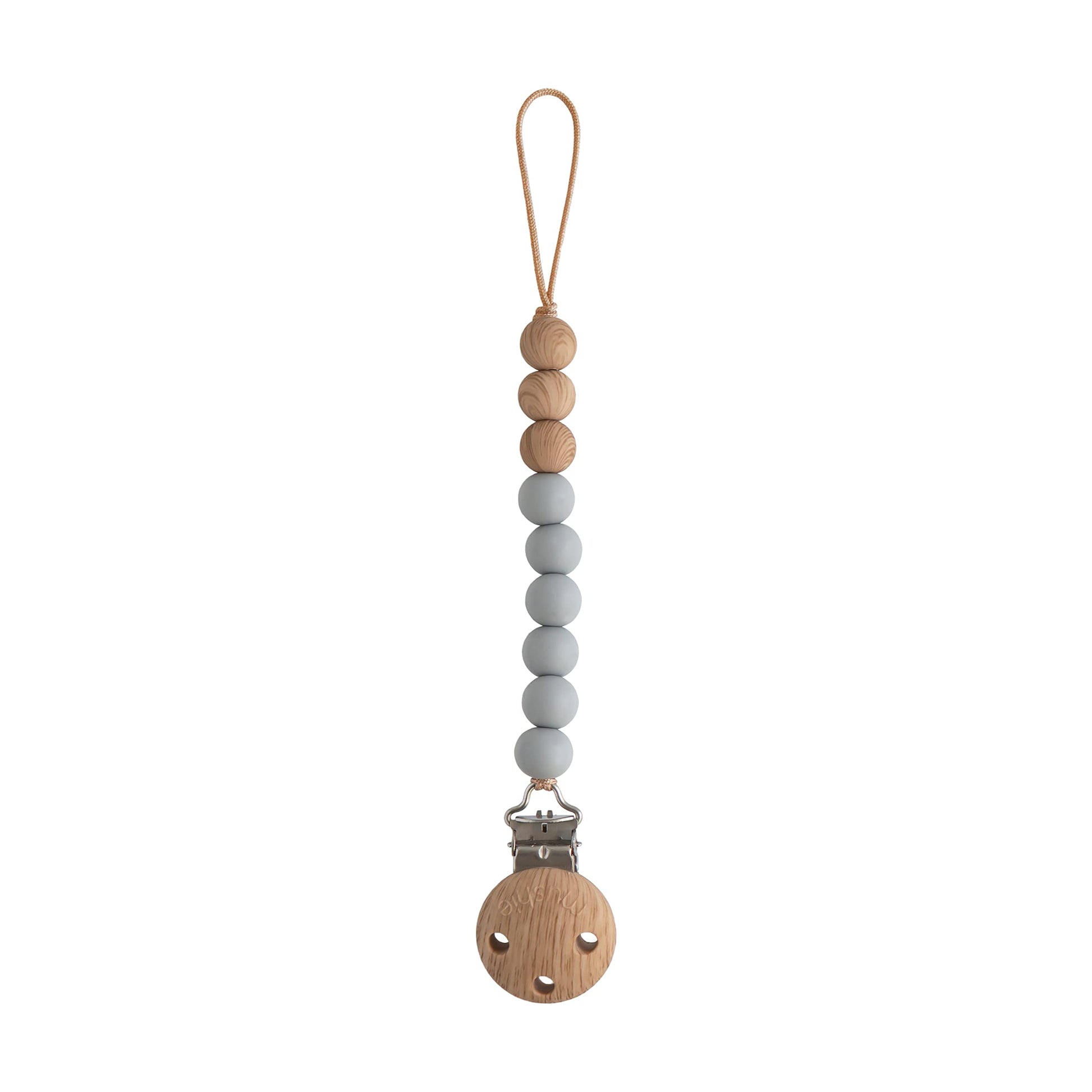 mushie 100% Silicone Baby Pacifier Clip BPA Free | Eva (Stone)
