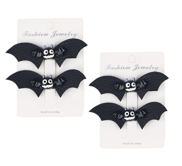 Love Sweety Baby Rose Halloween Headband Infant Pumpkin Hairband Bow Hair Clips (4Pcs Bat Wing)