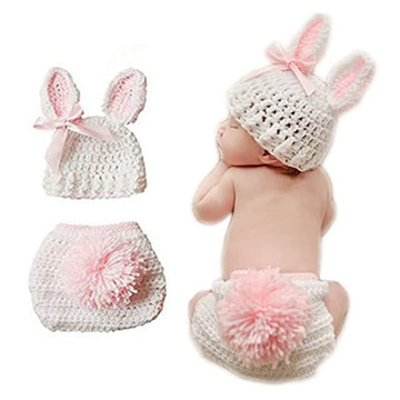 Swovo Newborn Photography Props Outfits,Baby Crochet Outfits,Handmade Knitted Baby Costume Sets,Pink