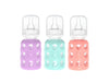 Lifefactory Glass Baby Bottles With Silicone Protection - 3-Pack, 4 Ounce Bottles, (1- Lavender, 1- Mint & 1- Cantaloupe)
