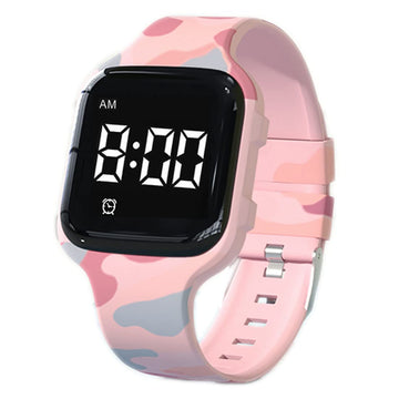 E-Vibra Vibrating Alarm, Potty Training Watch - Water Resistant Medical Reminder With Timer (Pink Camouflage)