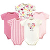 Touched By Nature Unisex Baby Organic Cotton Bodysuits, Botanical, 12-18 Months