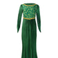 Chahouk Girl'S Costume Green Dress For Age 3 To 14 Princess Gown Halloween Birthday Party Outfit Long Sleeve
