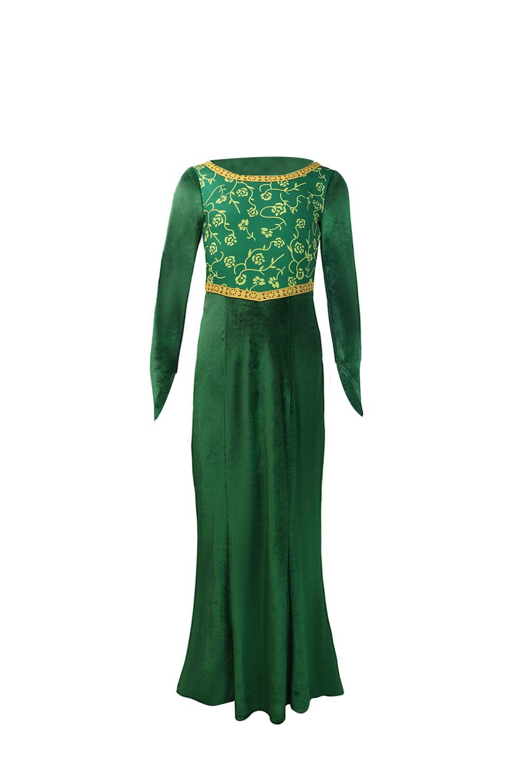 Chahouk Girl'S Costume Green Dress For Age 3 To 14 Princess Gown Halloween Birthday Party Outfit Long Sleeve
