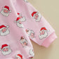 Fybitbo My First Christmas Baby Girl Boy Outfit Sweatshirt Romper Sweater Onesie Long Sleeve Bodysuit Fall Clothes (Pink-Santa C