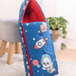 Soft Cozy Baby Sleeping Bag with Hood, Cute Space Theme Elephant Print, Zippered Nest for Newborns, Blue with Red Interior, Warm