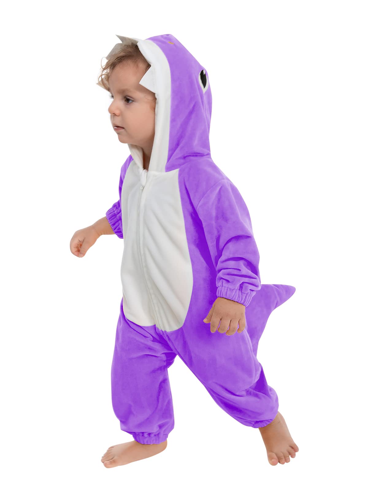 Hsctek Baby Shark Costume, Baby Shark Infant Costume For Boys Girls, Baby Halloween Costume For Toddler Newborn Purple, 6-9Month