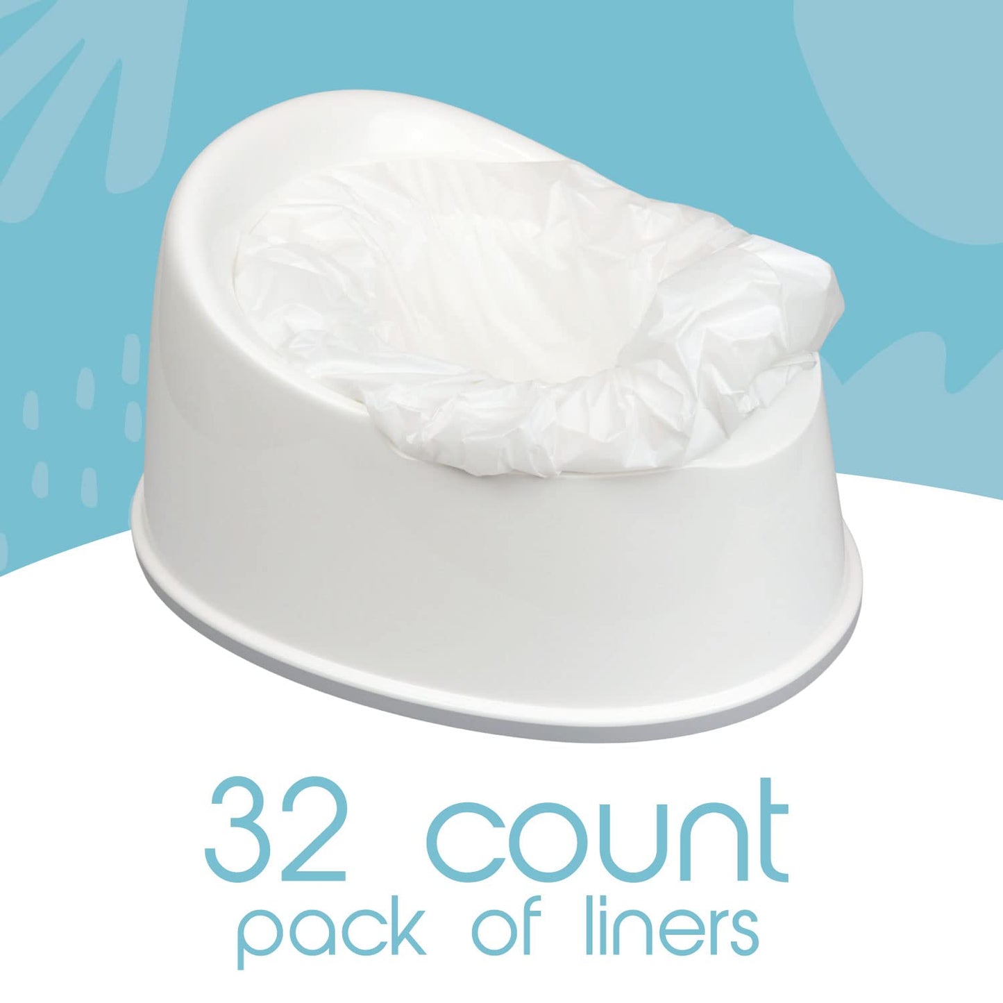 Tidytots Disposable Potty Chair Liners - Value Pack - Universal Fits Most Potty Chairs - 32 Liners