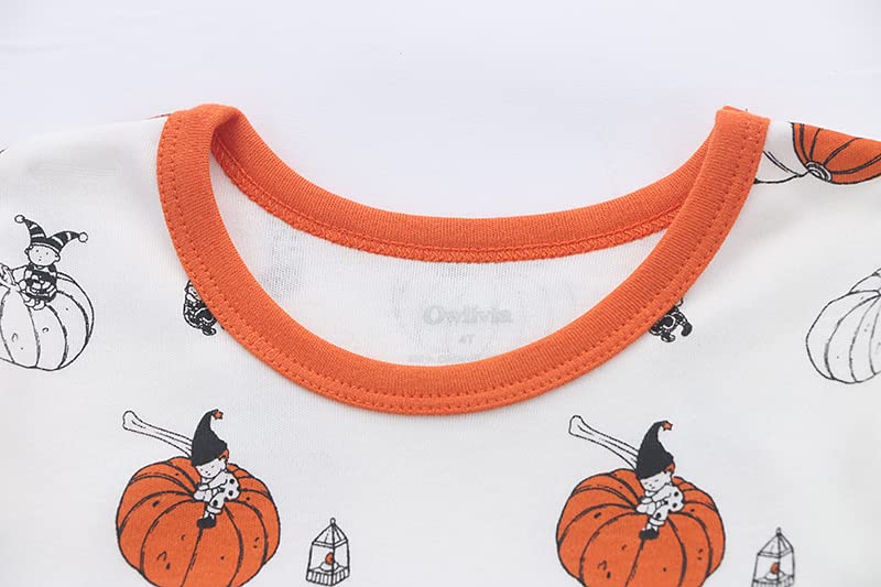Owlivia 100% Organic Cotton Baby Long Sleeve Pajama Sets, Toddler Boy Girl 2-Piece Sleepwear(2 Years, Pumpkins)