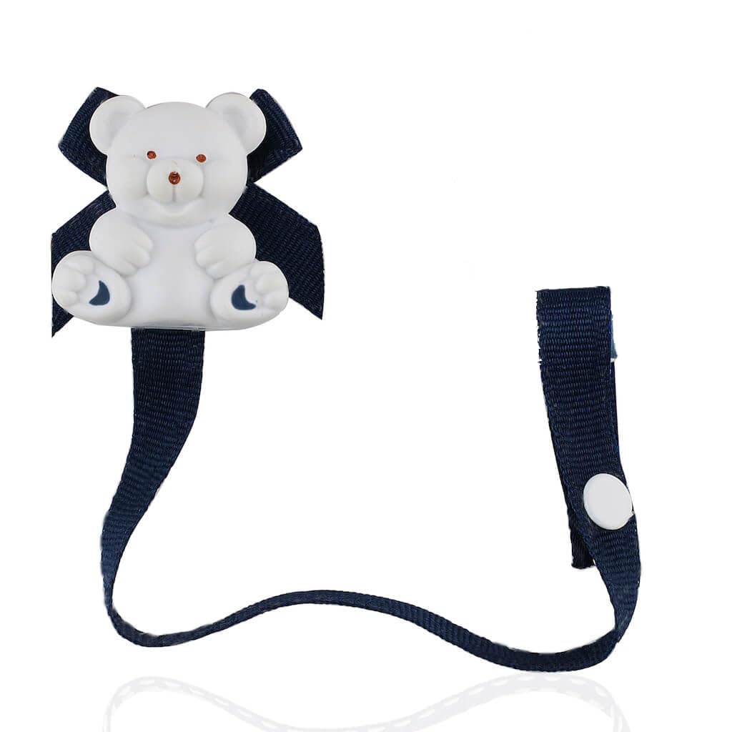 Baby Buddy Pacifier Clip Holder, Newborn Essential with Universal Fit for all Binky and Teether Brands, Ages 4+ Months, Navy, 1 