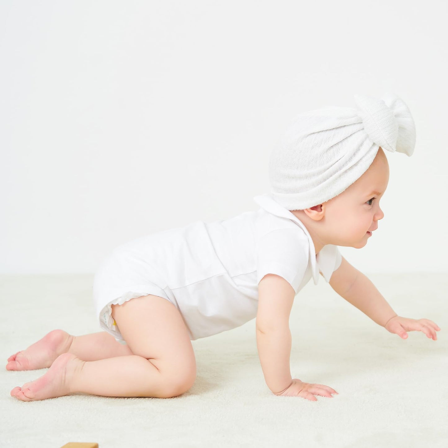 Pureborn Baby Boys Bodysuits Cotton Summer Short Sleeve Peter Pan Collar White 9-12 Months