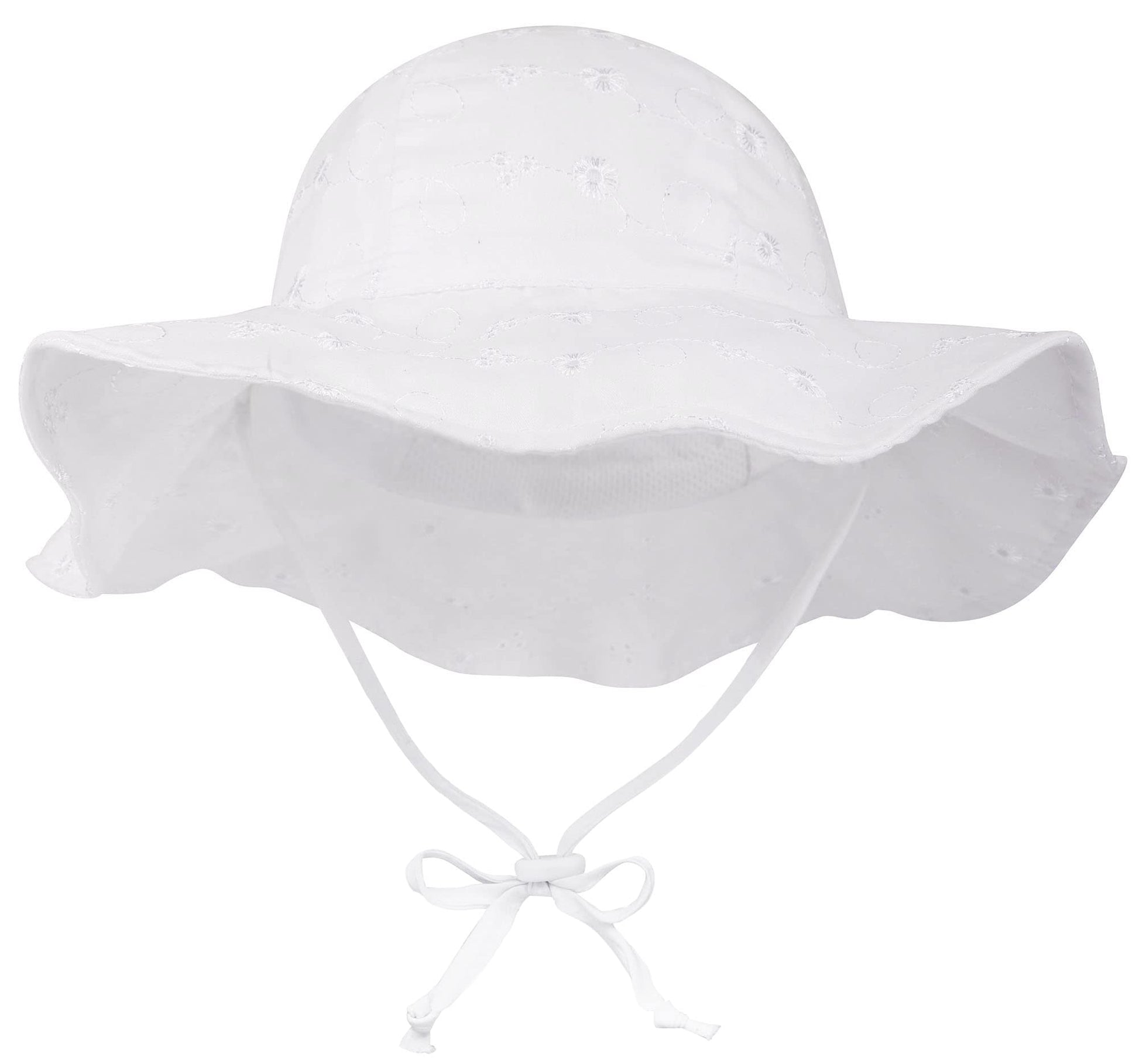 Simplikids Upf 50+ Uv Sun Protection Wide Brim Baby Sun Hat,White2, 12-24Months