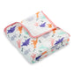 LollyBanks Muslin Baby Quilt 100% Cotton, 6 Layers Soft Baby Blankets for Girls, Large 47 x 47 Inches Versatile Crib Blanket, Co