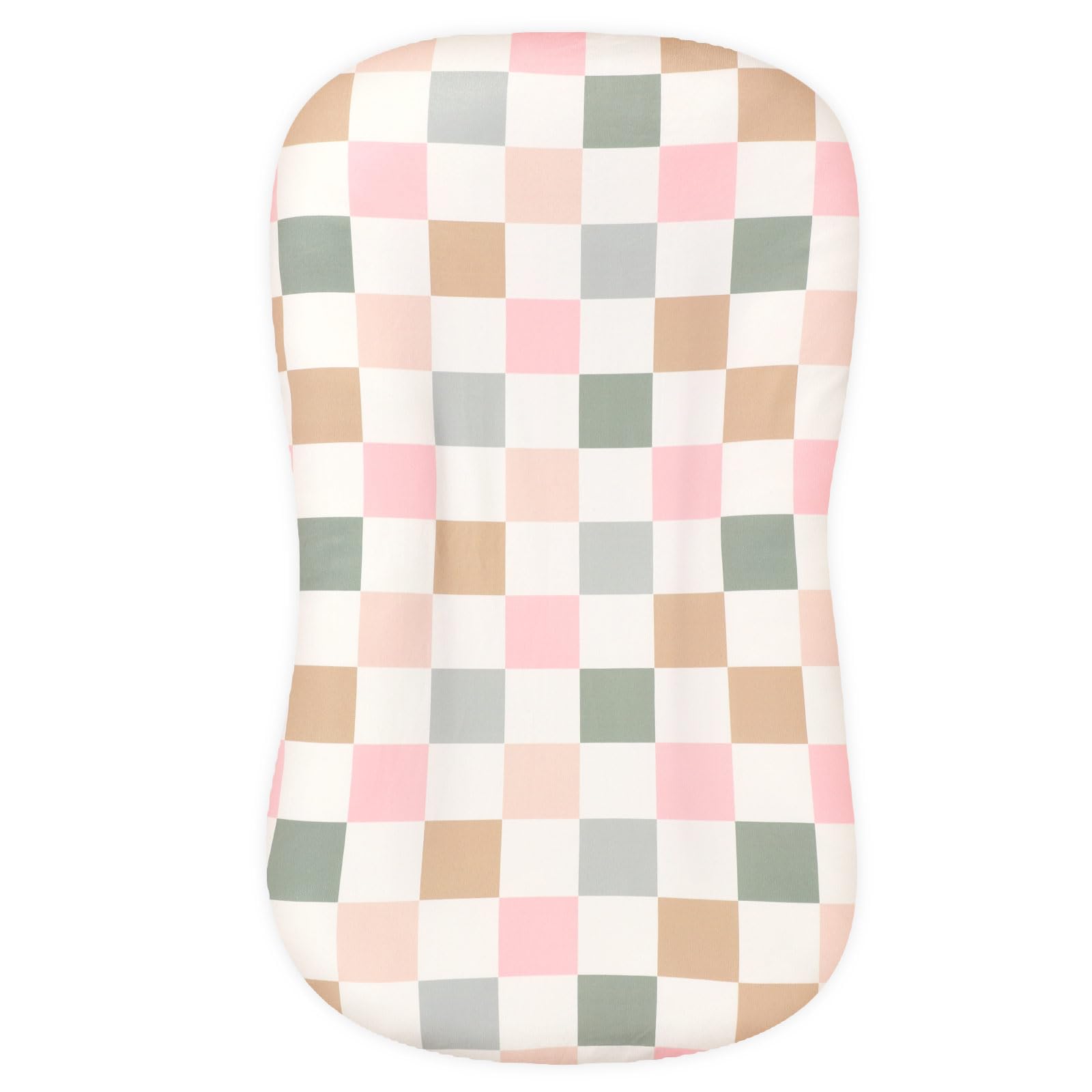 Dilimi Baby Lounger Cover For Boys And Girls, Removable Cover Ultra Soft Comfortable Lounger Slipcover, Colorful Checkerboard (L