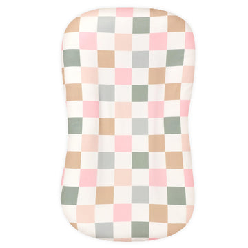 Dilimi Baby Lounger Cover For Boys And Girls, Removable Cover Ultra Soft Comfortable Lounger Slipcover, Colorful Checkerboard (L