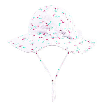 Baby Girl Sun Hat With Upf 50+ Outdoor Adjustable Beach Hat With Wide Brim Bucket Hats (12-24 Months, White Red Green)