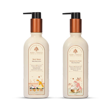 Baby Forest Moh Malai Baby Body Lotion 200 Ml With Sampoorna Snan Baby Body Wash 200Ml