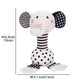 D-KINGCHY Baby Toys 0-12 Months, Black and White Newborn Toys, Soft Plush Rattle Stuffed Animal Toy with Teether and Sound, Deve