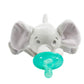 Philips Avent Soothie Snuggle Pacifier Holder With Detachable Pacifier, 0M+, Elephant, Scf347/03- 1 Count (Pack Of 1)