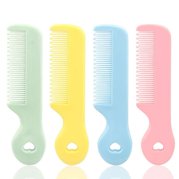 1 Pack Of 4 Round Colorful Tip Bristles Baby Cute Comb Baby Grooming For Sensitive Scalp Skin, For Nursery Newborn Infant Girl B