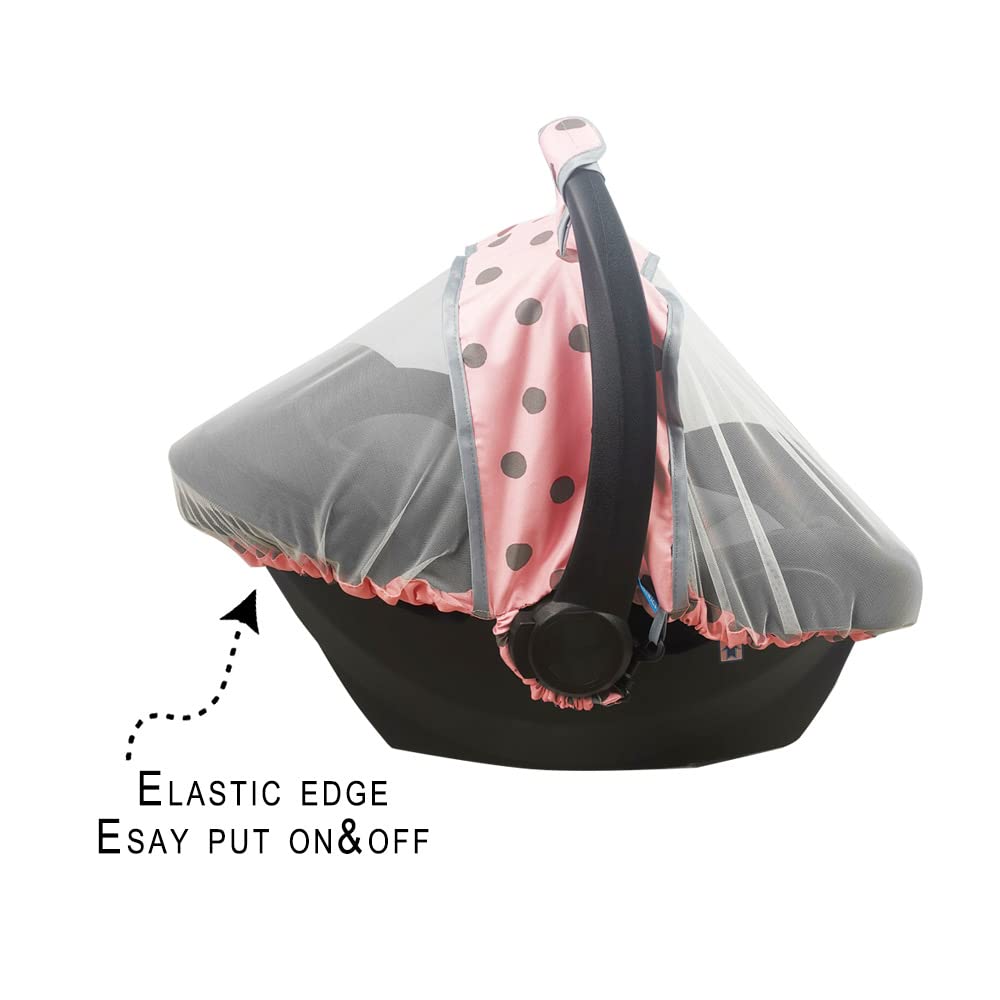 Mosquito Net For Baby Car Seats -Car Seat Net For Newborn Carrier-Breathable Mesh Net For Infant Car Seats, Carrier, Elastic Edg