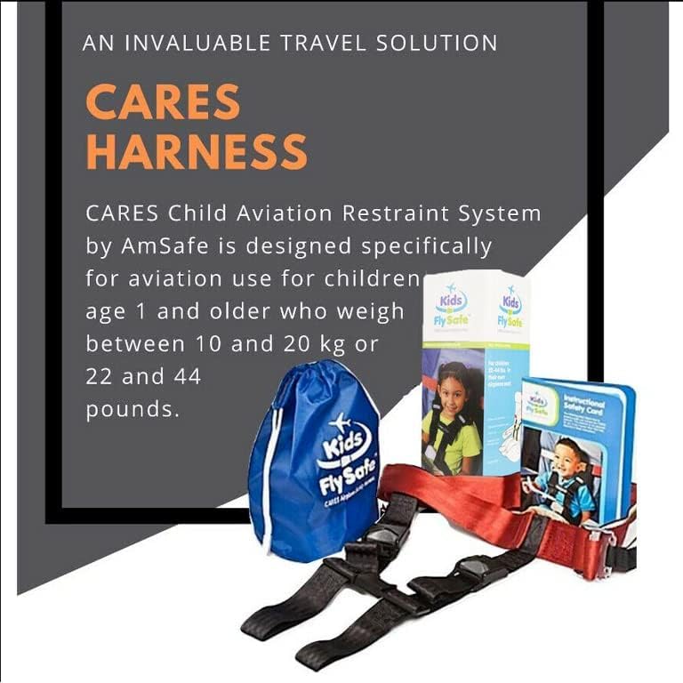 Cares Airplane Safety Travel Harness For Kids - Toddler Travel Restraint - Provides Extra Safety For Children On Flights - Light