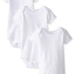 Spasilk Baby 3 Pack Short Sleeve Cotton Bodysuits for Infant and Newborns, White, 24 Months