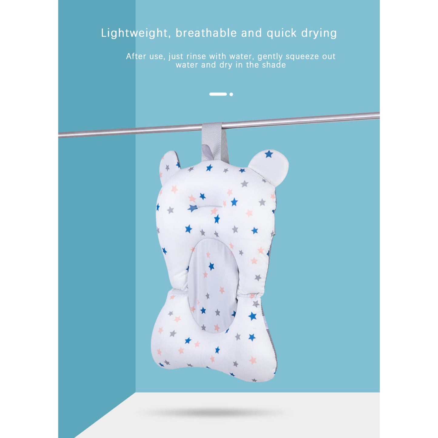 Baby Bath Cushion Pad Newborn Bathtub Mat Infant Bath Supporter Net Baby Bathtub Pillow Non-Slip Floating Bathing Tub Seat (Whit